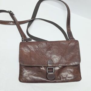Jack Georges Voyager Brown Buffalo Leather Crossbody Bag Purse Boho Travel